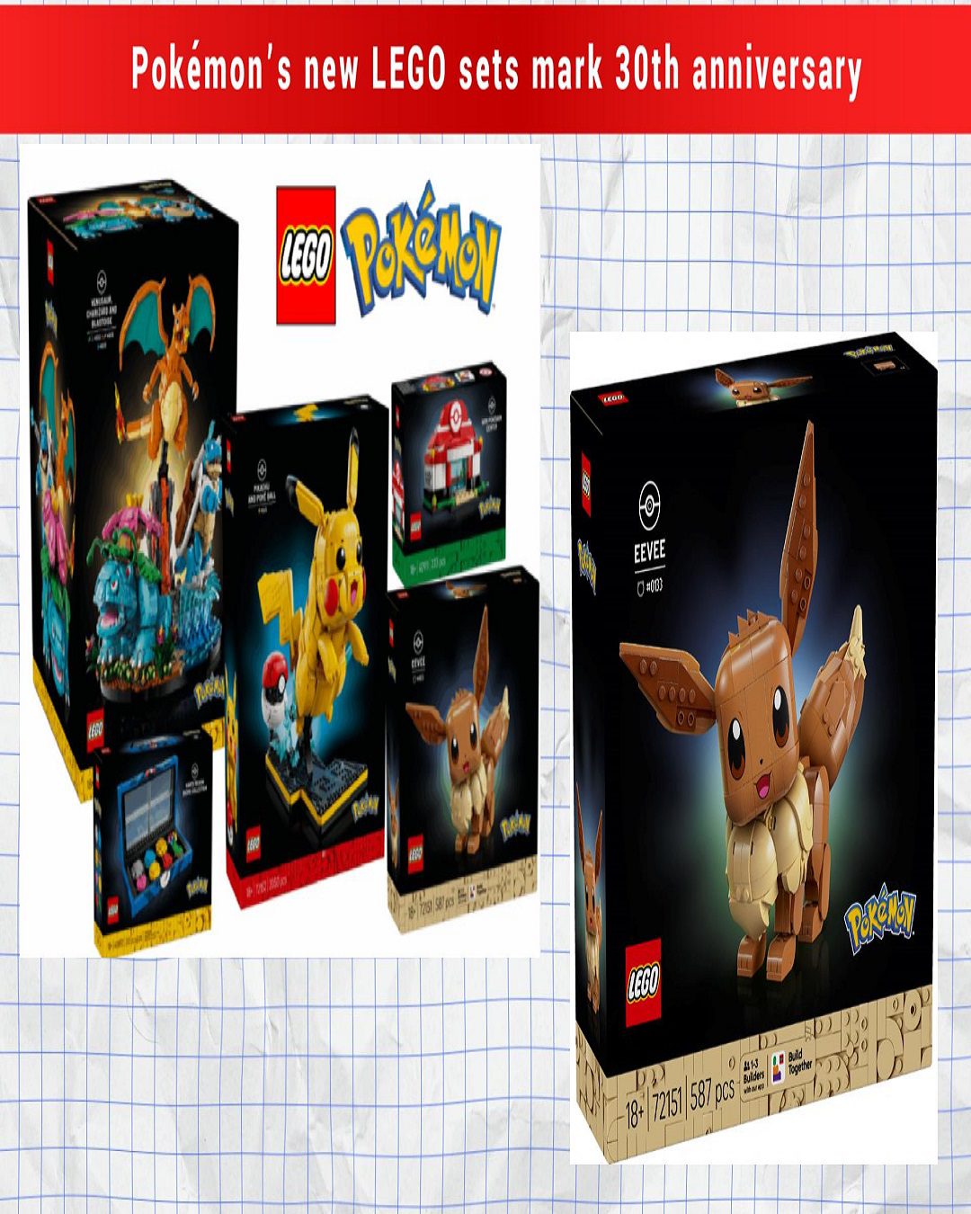 Pokémon Launches LEGO Sets for 30th Anniversary | Kanto Collection